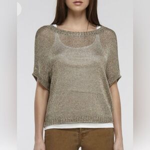 Vince Metallic Knit Boxy Sweater – Size M